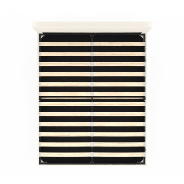 Lit coffre Louise en bouclette avec sommier et tête de lit arrondie 160x200cm