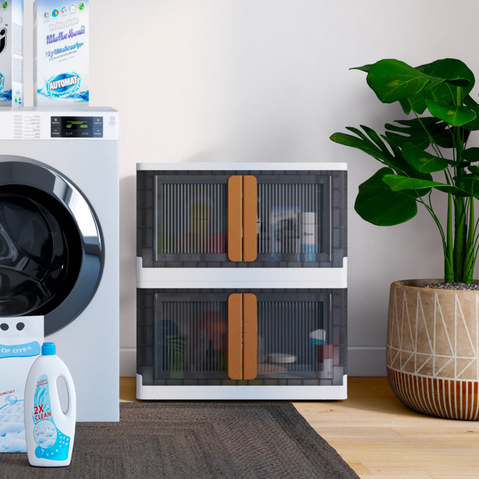 Boîtes de rangement empilables 72L - lot de 2 Boîtes de rangement empilables 72L - lot de 2