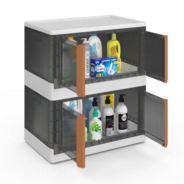 Boîtes de rangement empilables 72L - lot de 2