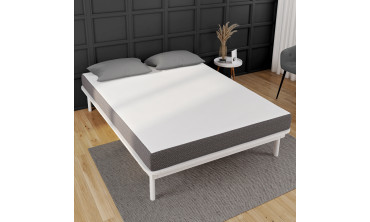 Matelas mémoire de forme épaisseur 16cm blanc et gris 140x190cm