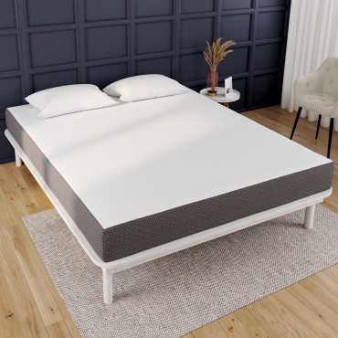 Matelas mémoire de forme épaisseur 20cm blanc et gris 160x200cm