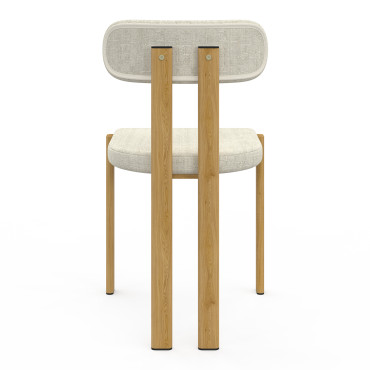 Chaises Elsa en tissu beige et pieds métal - lot de 4