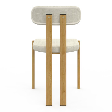 Chaises Elsa en tissu beige et pieds métal - lot de 4