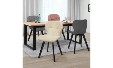 Chaises Daisy en velours mix de couleurs (crème
