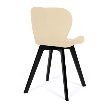 Chaises Daisy en velours mix de couleurs (crème, gris clair, gris foncé et rose) - lot de 4