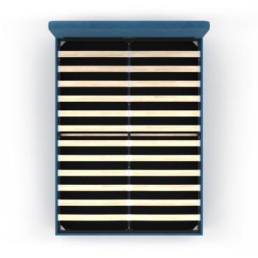 Lit coffre Louise 140x190cm velours bleu