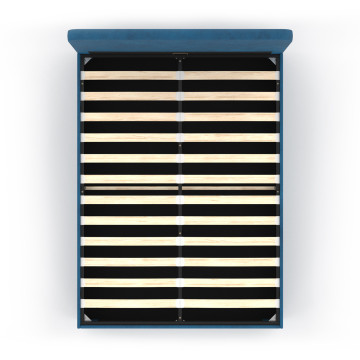 Lit coffre Louise 140x190cm velours bleu