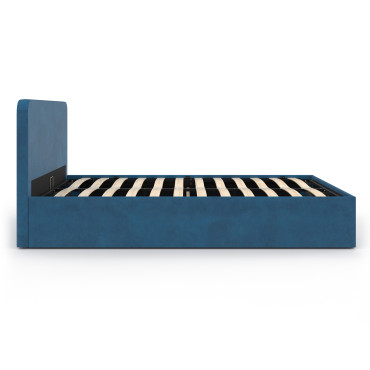 Lit coffre Louise 140x190cm velours bleu