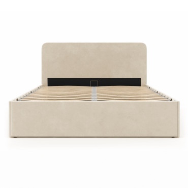 Lit coffre Louise 140x190cm velours beige