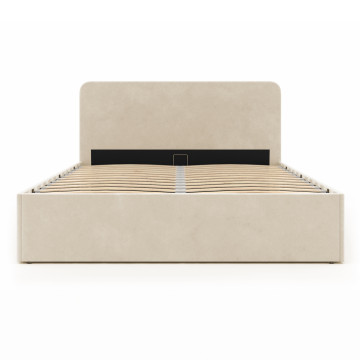 Lit coffre Louise 140x190cm velours beige