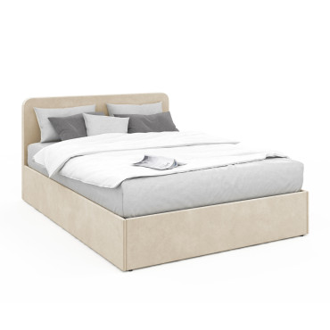 Lit coffre Louise 140x190cm velours beige
