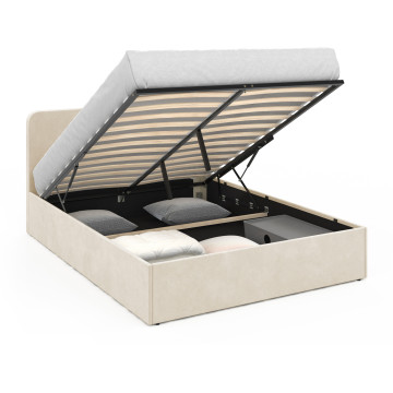 Lit coffre Louise 140x190cm velours beige