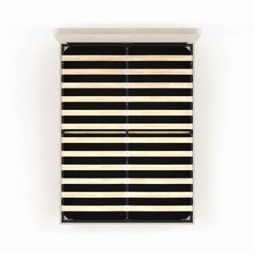 Lit coffre Louise 140x190cm velours beige