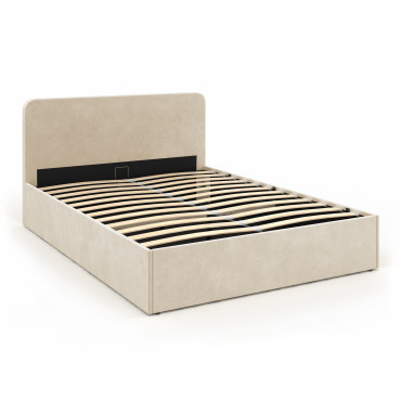 Lit coffre Louise 160x200cm velours beige