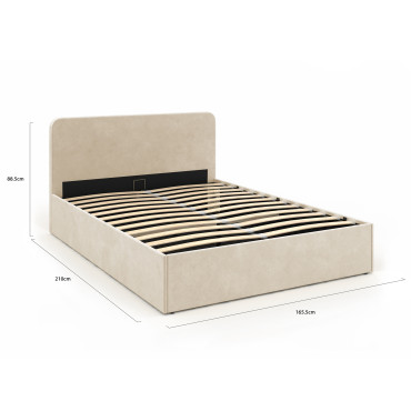 Lit coffre Louise 160x200cm velours beige