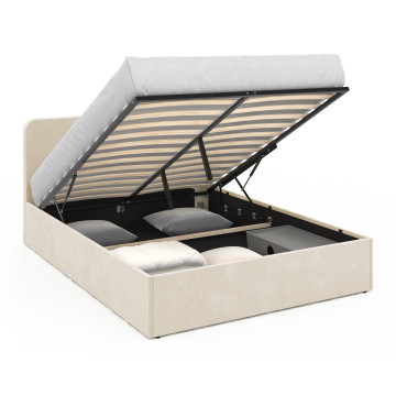 Lit coffre Louise 160x200cm velours beige