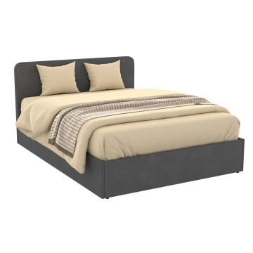Lit coffre Louise 140x190cm velours gris