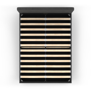 Lit coffre Louise 140x190cm velours gris