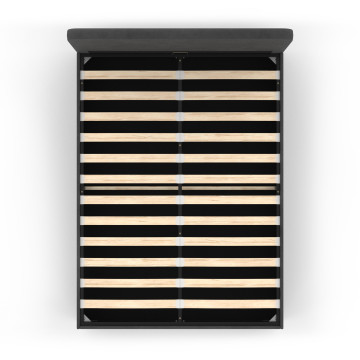 Lit coffre Louise 140x190cm velours gris