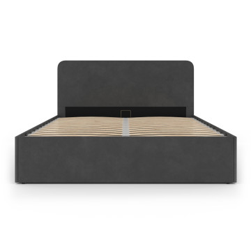 Lit coffre Louise 140x190cm velours gris