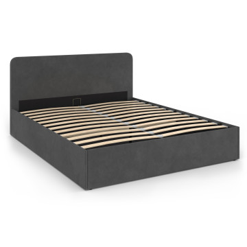 Lit coffre Louise 160x200cm velours gris