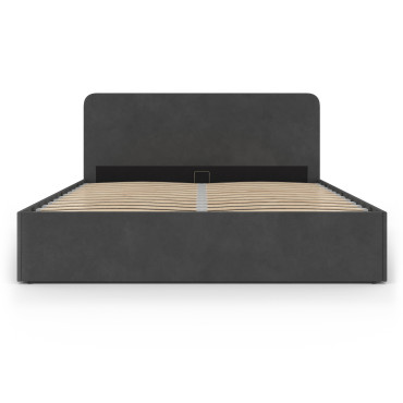 Lit coffre Louise 160x200cm velours gris