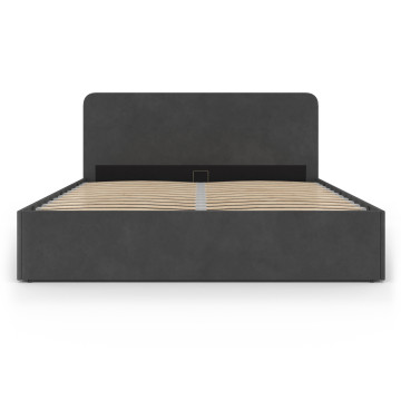 Lit coffre Louise 160x200cm velours gris