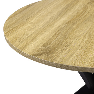 Table à manger ronde Soline bois et noir Ø80cm