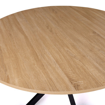 Table à manger ronde Soline bois et noir Ø110cm
