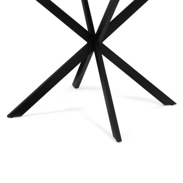 Table à manger ronde Soline bois et noir Ø110cm