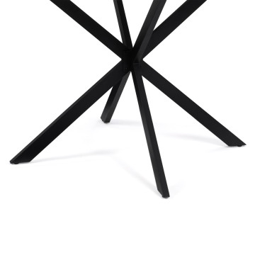 Table à manger ronde Soline bois et noir Ø110cm