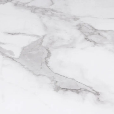 Table à manger ronde Soline effet marbre blanc et noir Ø110cm