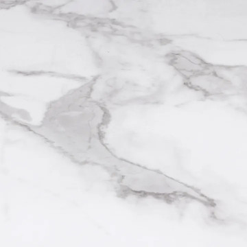 Table à manger ronde Soline effet marbre blanc et noir Ø110cm