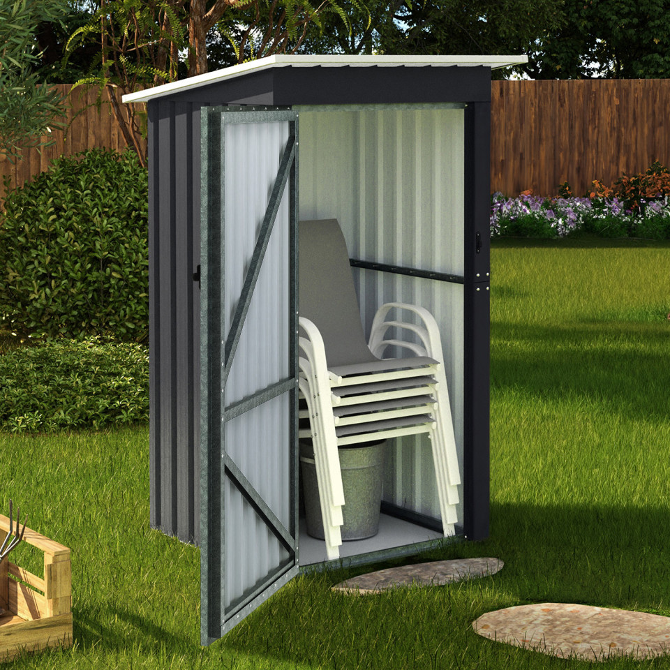 Abri de jardin en métal gris Bogota 160cm