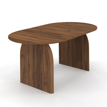 Table à manger Japandi effet bois noyer 160cm