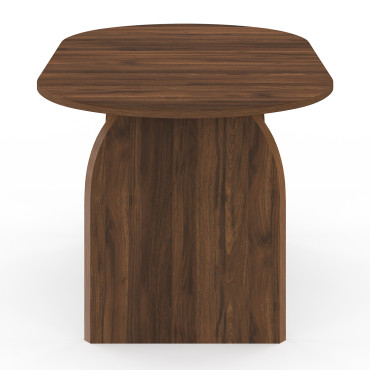 Table à manger Japandi effet bois noyer 160cm