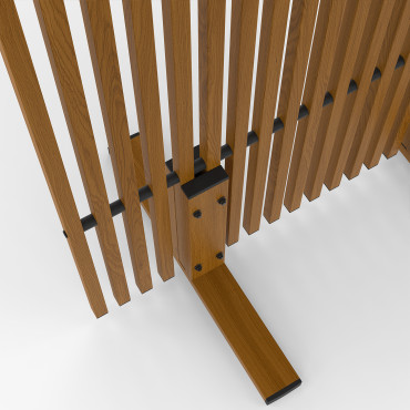 Paravent extérieur ajouré en métal effet bois 150x80cm