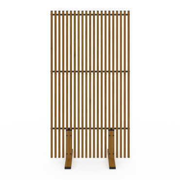 Paravent extérieur ajouré en métal effet bois 150x80cm