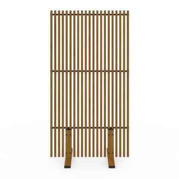 Paravent extérieur ajouré en métal effet bois 150x80cm