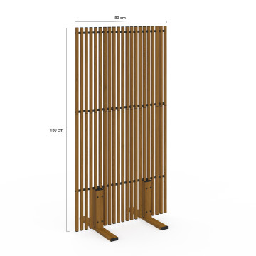 Paravent extérieur ajouré en métal effet bois 150x80cm