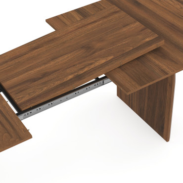 Table à manger extensible Japandi 200-300cm effet noyer