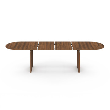 Table à manger extensible Japandi 200-300cm effet noyer