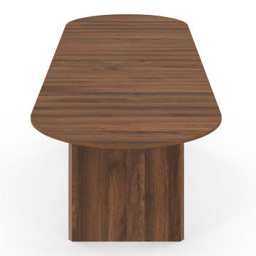 Table à manger extensible Japandi 200-300cm effet noyer