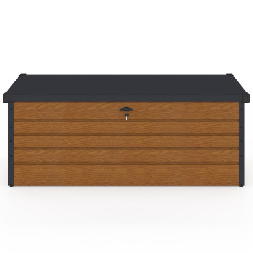 Coffre de jardin métal effet bois 600L