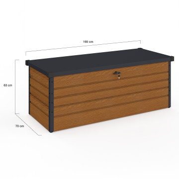 Coffre de jardin métal effet bois 600L