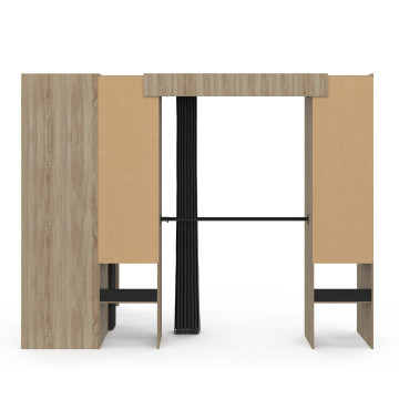 Dressing Justine d'angle 230cm effet bois