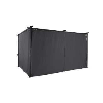 Pergola Marina 3x4m toit rétractable + 4 rideaux