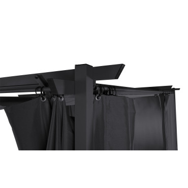 Pergola Marina 3x4m toit rétractable + 4 rideaux