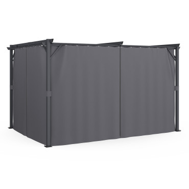 Pergola Marina 3x4m toit rétractable + 4 rideaux moustiquaires