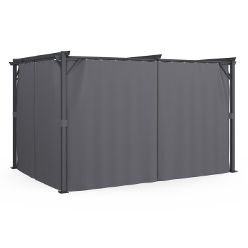 Pergola Marina 3x4m toit rétractable + 4 rideaux moustiquaires